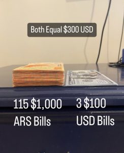 ARS Bills VS USD Bills